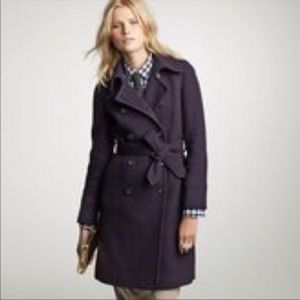JCrew Wool Boulevard Belted Trench Coat Nello Gori RARE Size 4 GUC